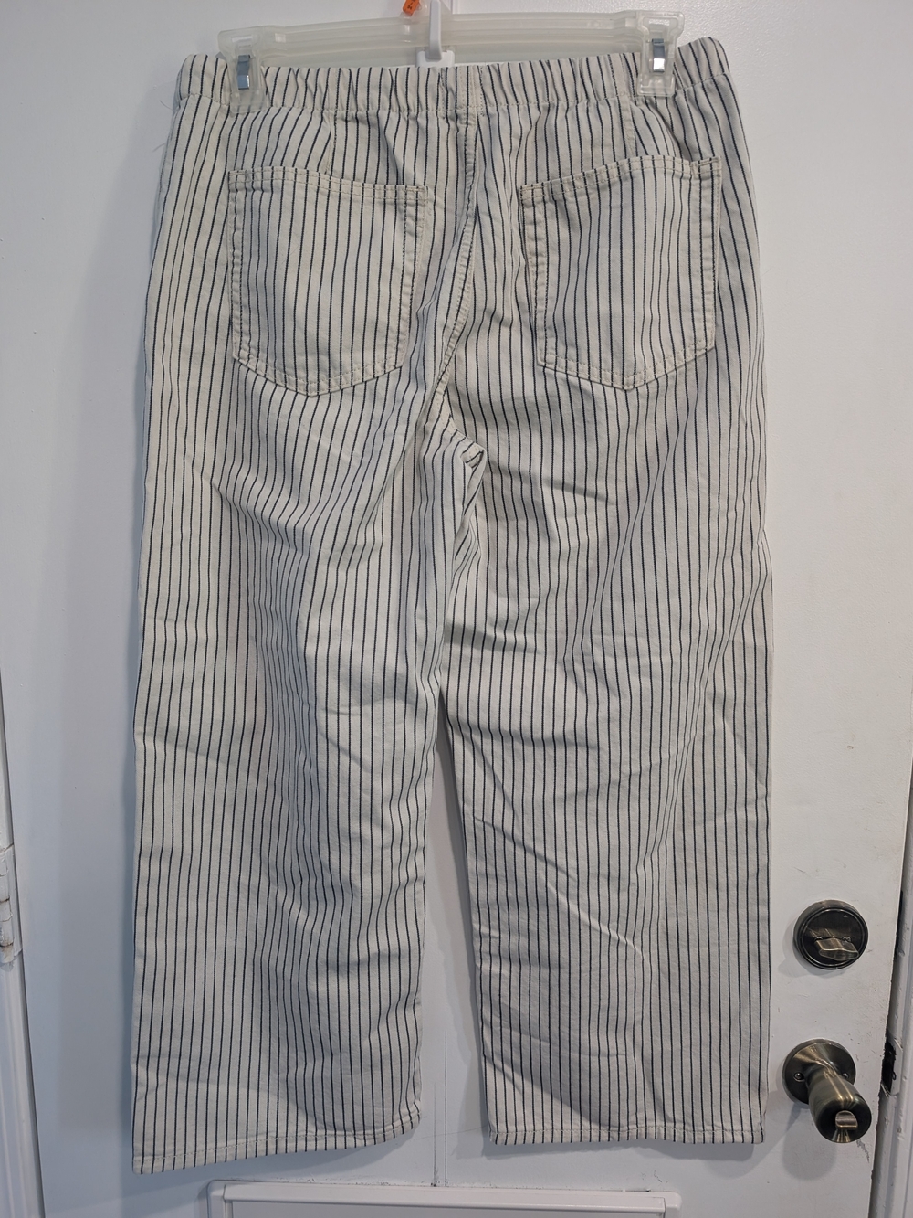 Gap Low Rise '90s Loose Easy Crop Stripe Jeans Black & Milk White Stripe Medium - Picture 6 of 9